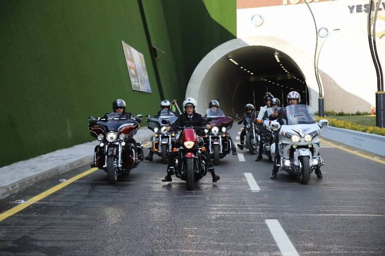Tahmazoğlu 100. Yıl Tünelleri’nde Motosiklet Turu Attı