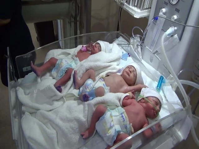 Nizip’te üçüz bebek sevinci